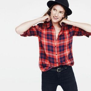 Madewell Red and Blue Plaid Shirt